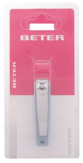 Verchroomde manicure nagelknipper met vanger, gebogen punt