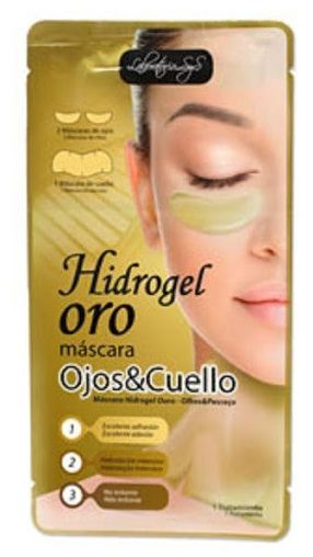 Goudkleurige hydrogel nek- en oogmasker