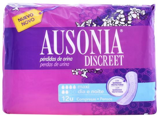 Discrete Maxi Urine Loss Pads 12 uds