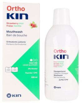 Ortho-Kin aardbeien mint mondwater 500 ml