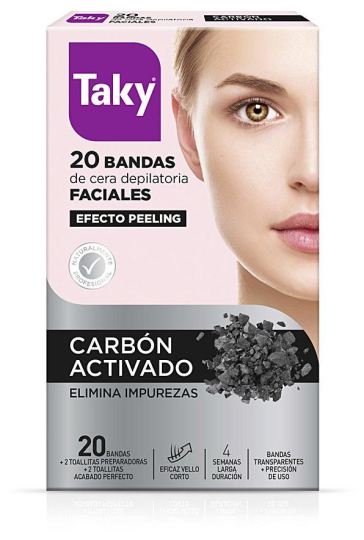 Activated Carbon Depilatory Facial Wax Bands 20 Units