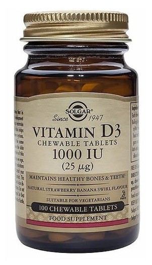 Vitamine D3 1000 IE Kauwtabletten 100 tabletten